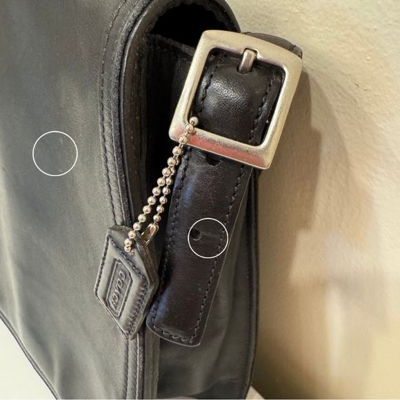 Early 90s Vintage Coach Legacy Flap Messenger Bag
Black Leather (Style J92-6147) - Picture 15 of 15